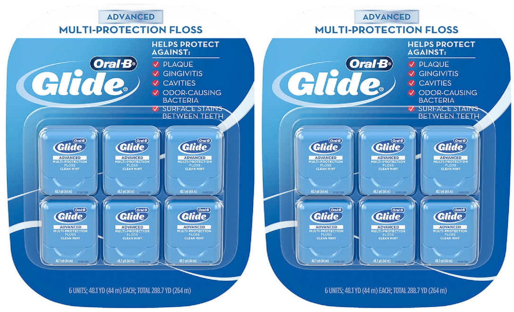 OralB Glide Advanced MultiProtection Floss. Two 6Packs.