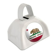 California Republic State Flag White Cowbell Cow Bell
