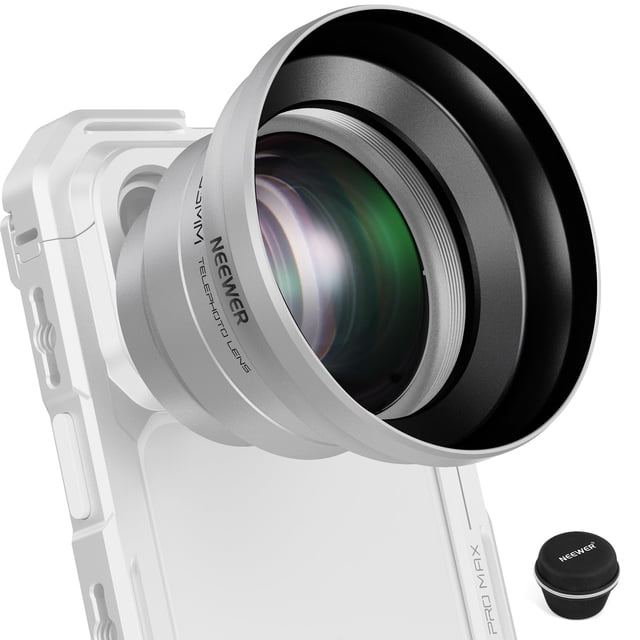 Lente Telefoto para Cámara de Teléfono Neewer 65mm con Zoom Óptico 1.7X