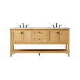thumbnail image 3 of Elegant Decor Metropolis 72" Aluminum MDF Double Bathroom Vanity in Natural Wood, 3 of 8