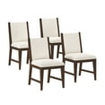 thumbnail image 2 of Plank+Beam Solid Wood Dining Chair, Set of 4 Kitchen Chairs with Cushion, Walnut, 2 of 11