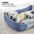 thumbnail image 5 of MoNiBloom Cuddler Blue Cat-Dog Bed for Puppy and Kitten, Anti-Slip PVC Dotted Bottom (27", Blue), 5 of 11