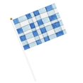 thumbnail image 3 of Handheld Flag Double-Sided Hand Waving Flag 8.2×5.5in Used For Team Activities Or Decoration In Decorative Places Cornflowerblue Checked Hand-Drawn Sketch_2 Six Piece, 3 of 8