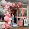 thumbnail image 4 of Kit de arco de globos, kit de guirnalda de globos retro de color rosa, globos de látex retro de color rosa, globos metálicos para fiestas, globos de confeti, 4 of 4