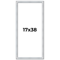 17x38 Frame Sterling Silver Solid Wood Picture Frame | 1.25 Inch Moulding Width | 0.75 Inch
