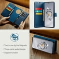 thumbnail image 6 of Allytech Wallet Case for OnePlus 12 with 3 Card Slots & Cash Pocket, 2 in 1 Detachable Strong Magnetic Case, Retro PU Leather Shockproof Magnetic Clasp Slim Protective Shell - Blue, 6 of 8