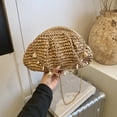 thumbnail image 4 of Yucurem Retro Straw Woven Dumpling Bag with Seashell Chain, Bohemian Beach Handbag for Summer Wedding Party Supplies (Khaki), 4 of 8