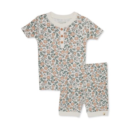 

easy-peasy Toddler Unisex Organic Short Sleeve Top and Shorts Pajama Set 2-Piece Sizes 12M-5T