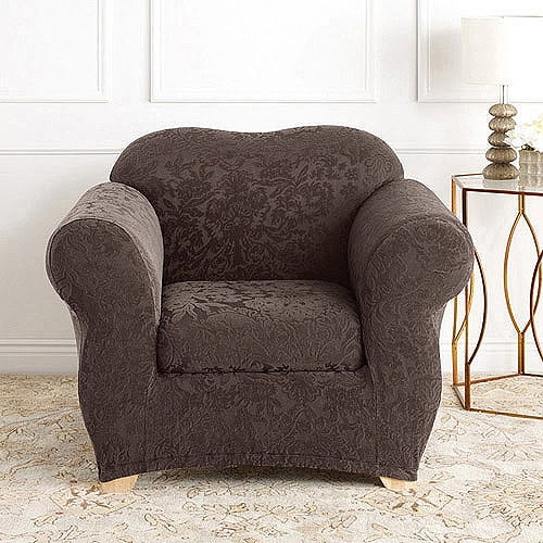 Sure Fit Stretch Jacquard Damask 2Piece Chair Slipcover