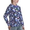 thumbnail image 6 of Daiia crystal cool Skull flower Pattern Women's Fashion Hoodies & Sweatshirts with Kangaroo Pocket Hooded Sweatshirt with Eye-catching Drawstrings-XX-Large, 6 of 7