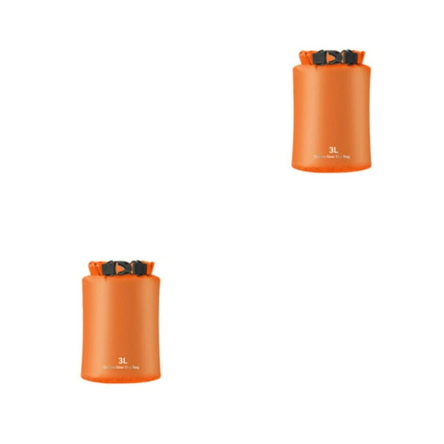 QualitChoice 1/2/3/5 Dry Bag Waterproof Stuff Sacks Clothes 70D Polyester Water Resistance Storage Pack Large Capacity Sailing Bags Orange/3L 2PCS