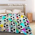 thumbnail image 4 of Super Soft Soccer Blanket Throw Soccer Ball Blankets Lightweight Flannel Warm Cozy Football Blanket Gifts for Sport Fans Kids Adults 50"X40", 4 of 6