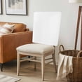 thumbnail image 6 of White Chair Back Covers, Solid Color Simple Farmhouse Pure White Removable Chair Covers for Dining Chairs Set of 8, Washable Chairs Slipcovers Back Seat Protector for Wedding Party 19"x20", 6 of 9