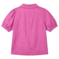 thumbnail image 5 of Babysbule Women Peter Pan Collar Henley Puff Short Sleeve Blouse Loose Fit Casual Top for Summer Travel Weekend Daily Outfits, 5 of 8