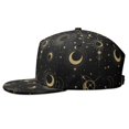 thumbnail image 3 of Dark Celestial Moon Star Flat Bill Hat - Unisex Adjustable Snapback for Streetwear & Hip Hop Fashion, 3 of 5