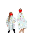 thumbnail image 4 of goowrom Family Cartoon Digital Printing Lamb Wool Warm Hooded Blanket, 4 of 9
