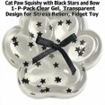 thumbnail image 2 of Cat Paw Squishy with Black Stars and Bow, 1-Pack Clear Gel, Transparent Design for Relaxation, Squeeze Toy, 2 of 3
