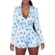 thumbnail image 3 of Body Sexy con cuello en V para mujer, ropa de dormir con botones, pelele corto, ropa de casa, chándal, pijama, leotardo, mono de manga larga, 3 of 3