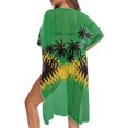 thumbnail image 5 of HELLHERO Jamaican Style Palm Tree Kimono Cover Up Lightweight Breathable Beachwear for Tropical Poolside Beach Parties One Size Flowy Swim Cover Up, 5 of 6