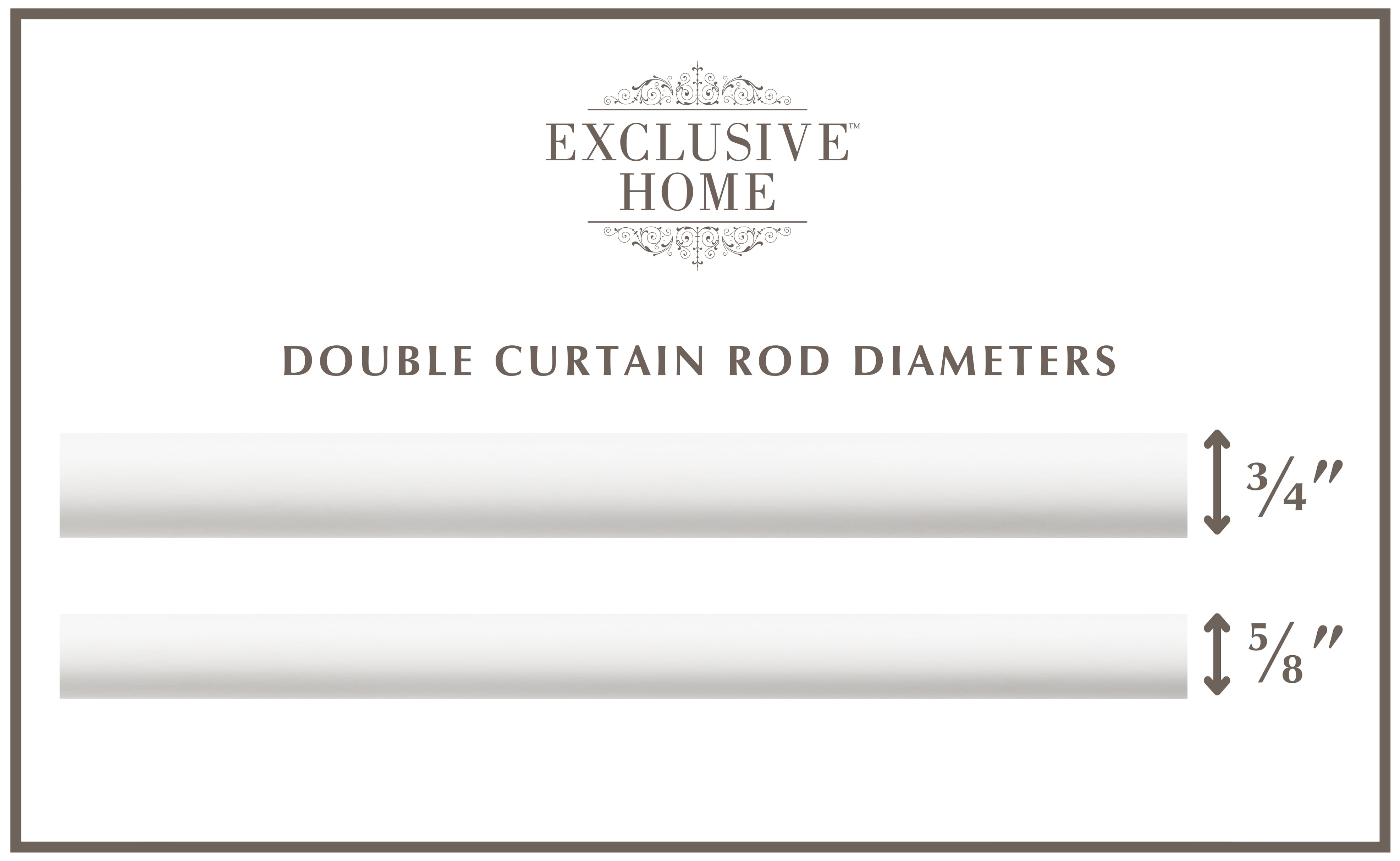 Exclusive Home Crystal Ball Double Curtain Rod and Finial Set, Matte Silver, 36"-72"