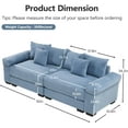 thumbnail image 2 of Lovableguy Oversized Sectional Modular Sofa,Corduroy Upholstered 2-Seater Cloud Couch with Extra-Wide Armrests,Comfy Loveseat for Living Room Bedroom Apartment,Beige, 2 of 8