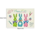 thumbnail image 3 of LIAMOBONDOPOLISE Vintage Happy Easter Placemats Spring Easter Place Mats Vintage Dining Table Decorations Bunny Chick Easter Holiday Table Mats For Kitchen Dining Decoration Novel Easter Design, 3 of 6