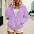 thumbnail image 5 of felwors Women's 2025 Zip Up Y2K Hoodies Casual Long Sleeve Sweatshirts Fall Spring Track Jackets with Pockets Light Purple, XXXL, 5 of 9