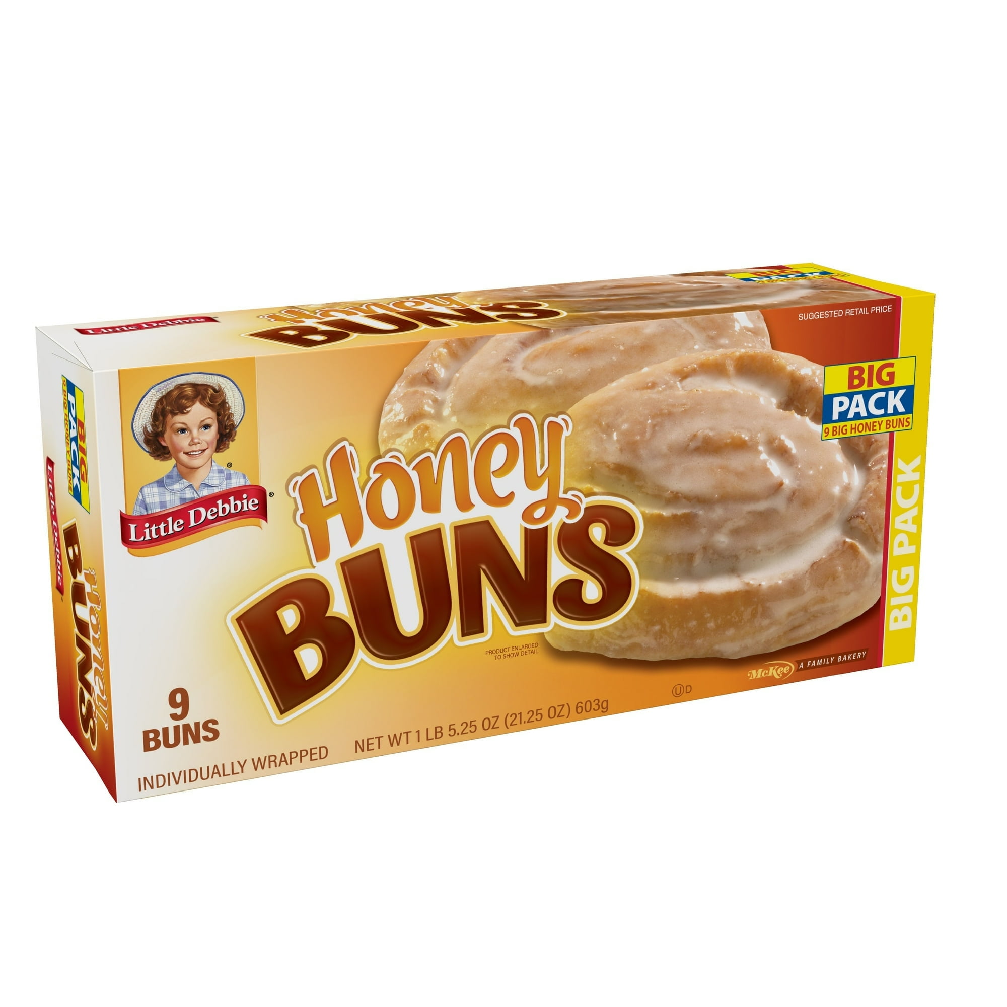 2 Pack - Little Debbie Honey Buns Breakfast Pastries - Big Pack - 9 ct Packaging may vary