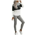 thumbnail image 2 of Idoravan Women Sets Clothing Clearance Womens Set Tracksuit Pullover Solid Round-Neck 2 Piece Sport Hoodless Suit Sets, 2 of 6