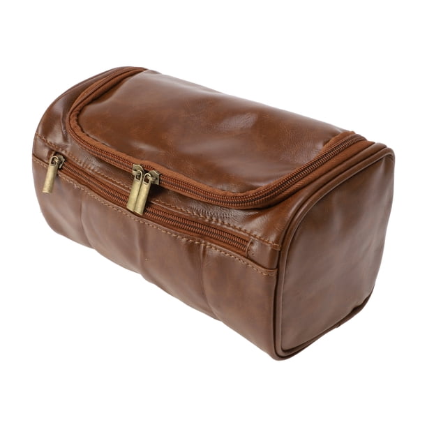 1 Pc Bolsa de Maquillaje Multifuncional para Mujeres para Vacaciones y Viajes de Negocios PU Marrón