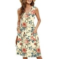 thumbnail image 5 of LOVZFMLL Summer Casual Dresses for Women 2025 Beach Sleeveless V Neck Floral Print Tank Loose Sundresses with Pockets Multicolor L, 5 of 9