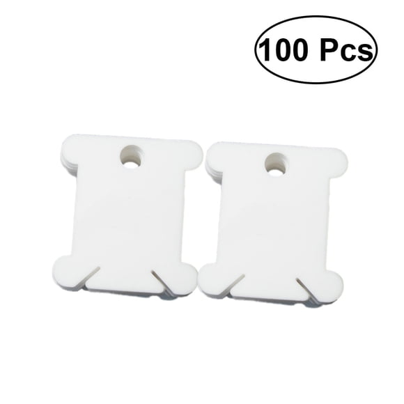 EeaseCA 100pcs Bobbins for Cross Stitch Embroidery Floss Cotton Thread Craft DIY Sewing(White)