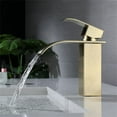 thumbnail image 4 of Robinet de Lavabo en Cascade Dorée Moderne pour Salle de Bain, Mitigeur Réglable Eau Chaude et Froide, 4 of 5