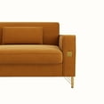 thumbnail image 6 of Modern Velvet Upholstered Sofa Couch with Pillows Removable Cushions and Gold Metal Legs for Living Room Office Apartment, 6 of 9
