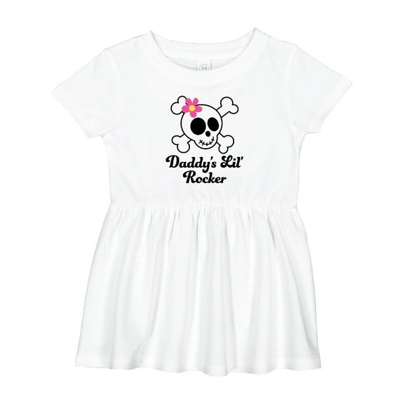 Inktastic Daddy's Little Rocker Skull Girls Baby Dress