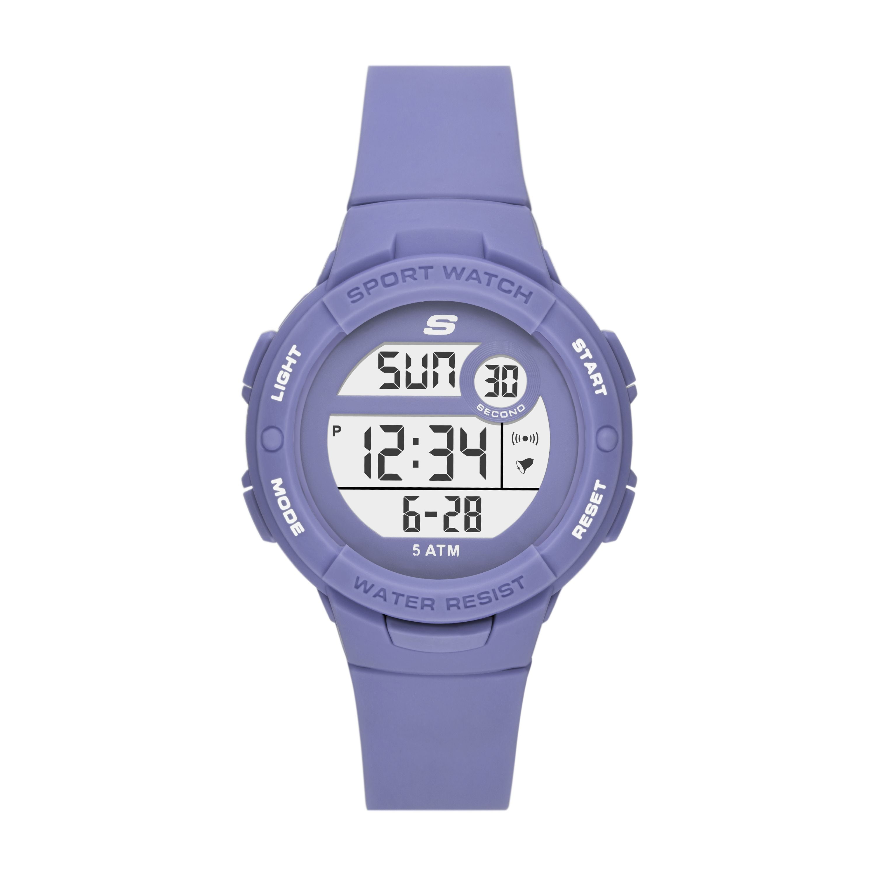 Unisex Purple Silicone Digital Sports Gold Bezel Water-Resistant Alarm Stopwatch Handheld Stopwatch – Steve main image 4