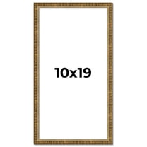10x19 Frame Gold Kingsley Distressed Solid Wood Picture Frame Width 0.75 Inches | Interior Frame