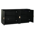 thumbnail image 4 of 60" Sideboard Buffet Cabinet, Wood Modern Storage Cabinet with 4 Doors, Adjustable Shelves and Wooden Triangular Handles, 4 of 8
