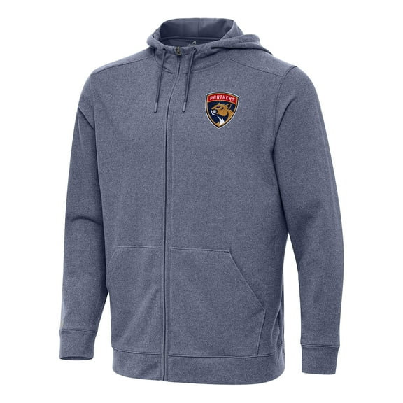 Men's Antigua Heather Navy Florida Panthers Effortless Full-Zip Hoodie Jacket