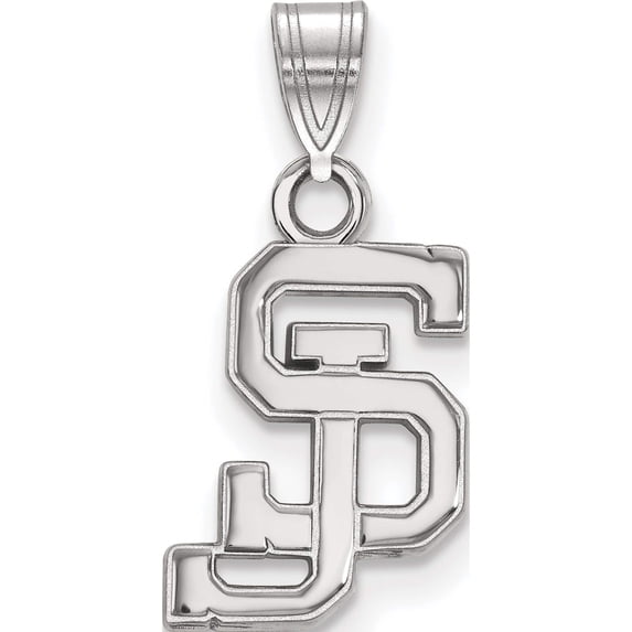 14K White Gold 14Kw Logoart San Jose State University Small Pendant (18 X 9) Made In United States 4w005sjs