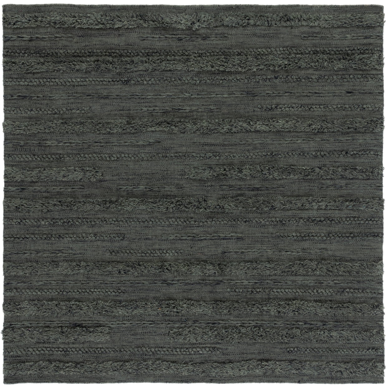 SAFAVIEH Vermont Zavanna Striped Runner Rug, Charcoal/Ivory, 2'3" x 9'