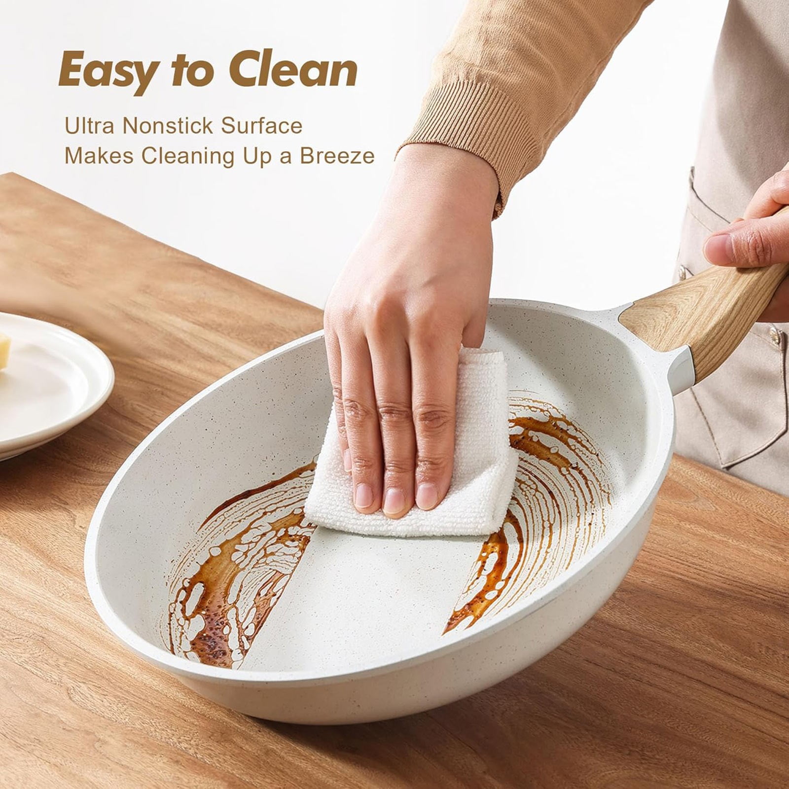 TASTAN Pancake Pan, Multi-Functional Non-Stick Skillet - Induction-Compatible Flat Bottom Pan | Perfect for Steaks, Pancakes & Breakfast | Home Cooking Essential, Pancake Griddle, White1