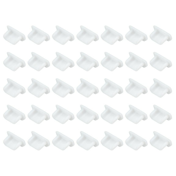 35pcs Phone Micro USB Port Plugs Covers Silicone Anti Dust Protector for Cell Phone Micro USB Female End, White