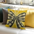 thumbnail image 3 of BANET Decorative Throw Pillow Cover , Porch Patio Outdoor Pillowcase, Check Bow Sofa Cushion Case Home Decor White, 3 of 5
