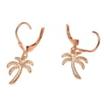 thumbnail image 2 of Rose gold plated on 925 sterling silver Hawaiian palm tree wire leverback earrings, 2 of 3