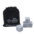 thumbnail image 3 of Xecvkr Whiskey Stones Gift Set of 4 Natural Soapstone Chilling Cubes with Velvet Pouch for Drinks Reusable Freezer Safe No Watering Down, 3 of 5