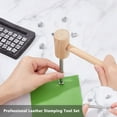 thumbnail image 3 of Leather Stamping Tool Set 31Pcs Leather Carving Stamps and Handle Platinum Alloy Leather Carving Tools Sun/Insect/Flower Pattern Leather Art Craft Tool 13x10.5x10.5mm DIY, 3 of 6