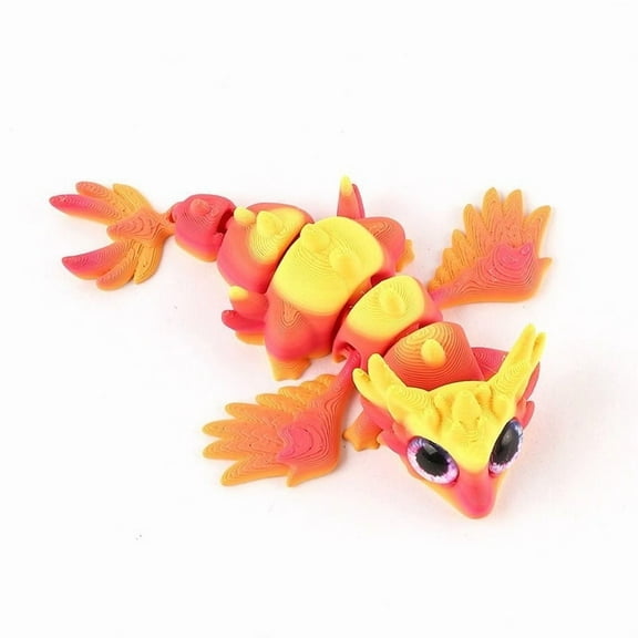 1pc 3D Printed Dragon With Flying Wings And Joint Movable Model Handicraft Figurine For Gift Creative Figurine Toy Please Inform Customer Service Of Product Color; Else, Color Will Be Random.
