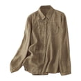 thumbnail image 1 of Timegard Womens Shirts Button down Lapel Neck Embroidery Tops Lightweight Work Casual Loose Blouse, 1 of 8