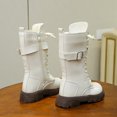thumbnail image 5 of lnmuld Boots for Girls Stylish Autumn Girls Casual Boots Flat Thick Sole Non Durable PU Leather Easy Wear Comfortable Footwear for Kids Size:4.5-5 Years, 5 of 9